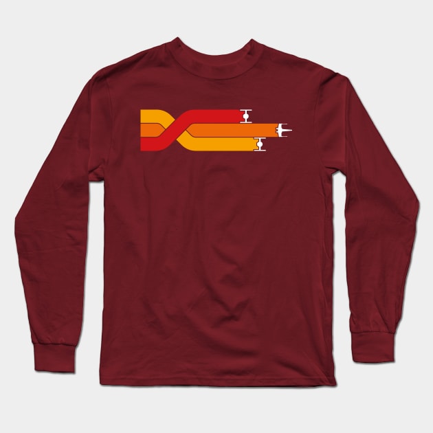 Retro Space Battle Long Sleeve T-Shirt by MKZ